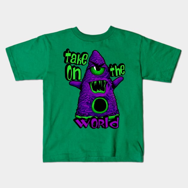 Purple Tentacle Monster Kids T-Shirt by Mel0n